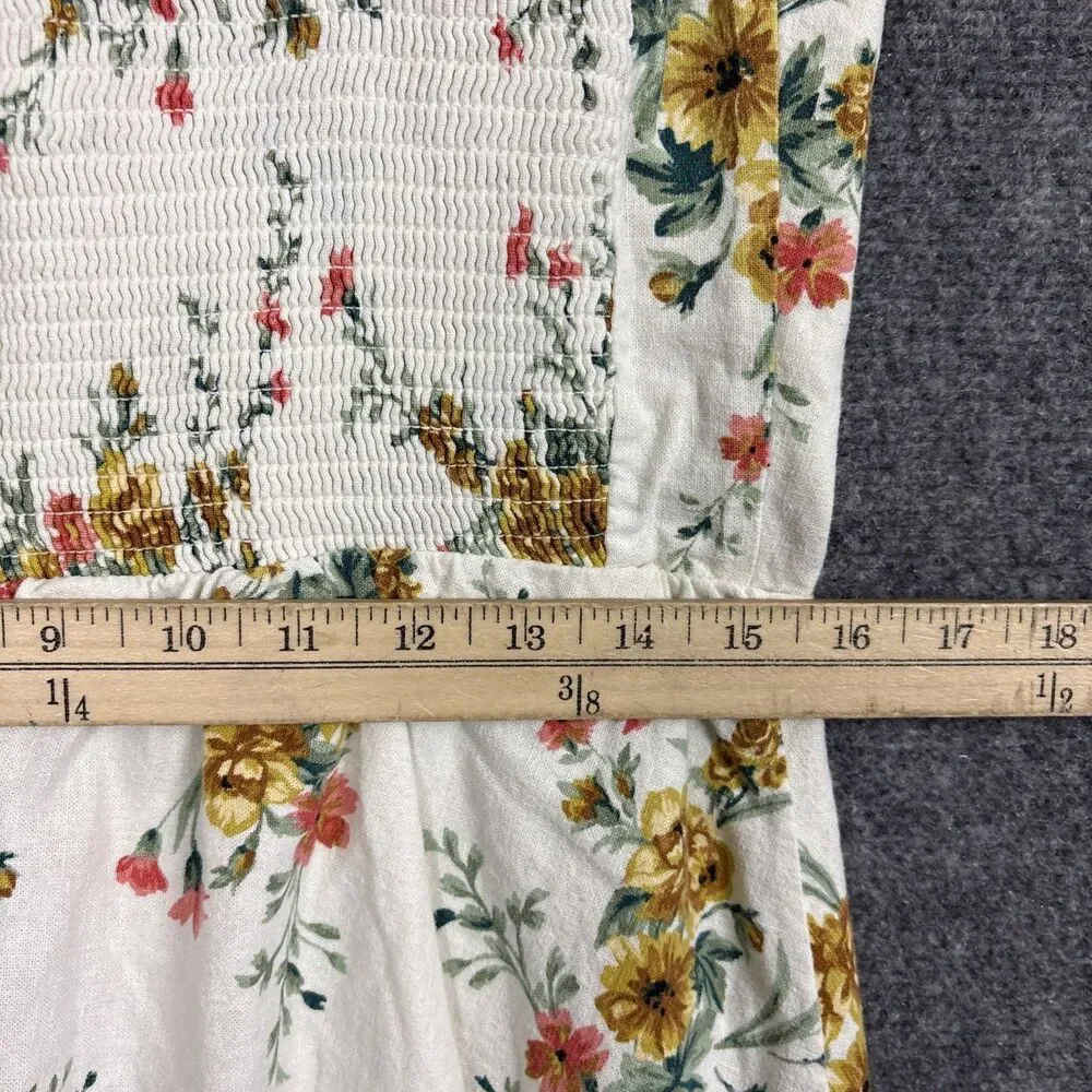 Old Navy Cami SunDress Womens Size L Cream Floral Peasant Cottagecore - Picture 8 of 10